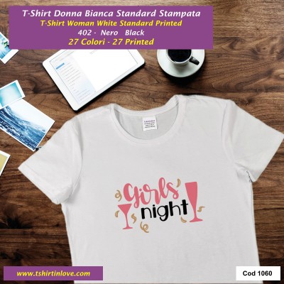 Girl night T-shirt stampata